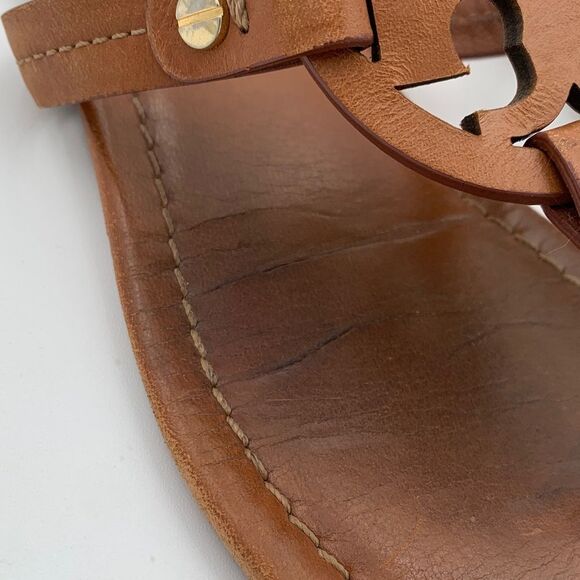 Tory Burch Miller thong Brown Leather Cutout Sandals size 7.5 - Picture 7 of 10